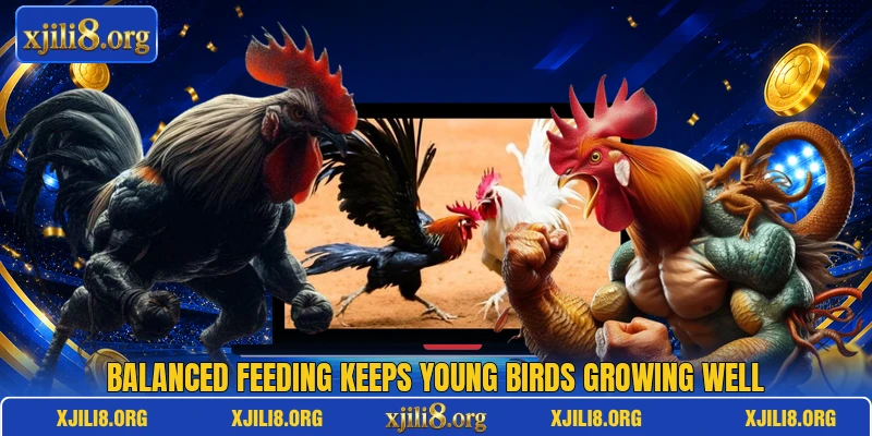 Balanced feeding keeps young birds growing well Balanced feeding keeps young birds growing well