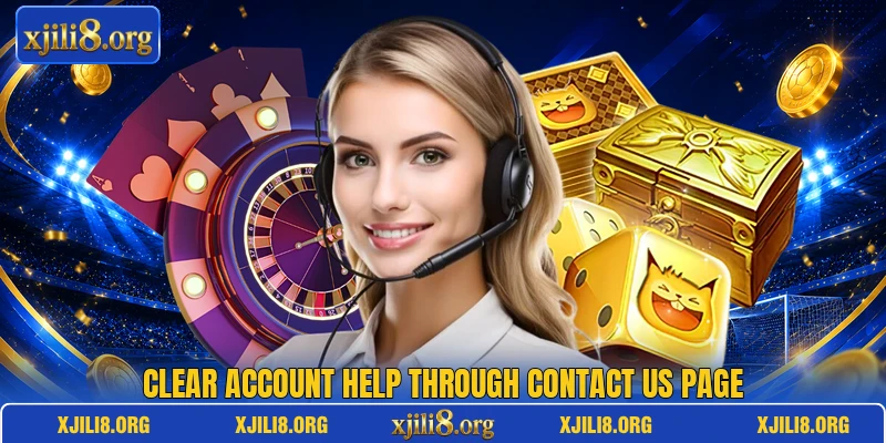 Clear account help through contact us page