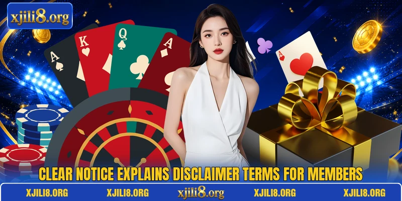 Clear notice explains disclaimer terms for members