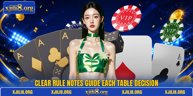 Clear rule notes guide each table decision Clear rule notes guide each table decision