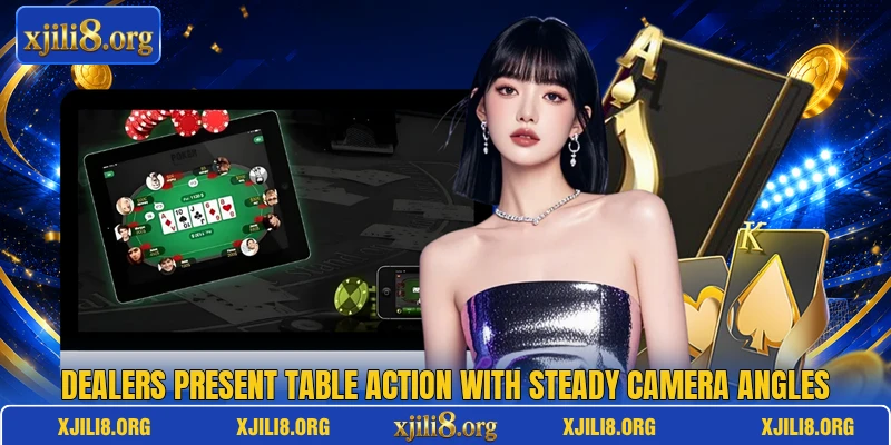Dealers present table action with steady camera angles