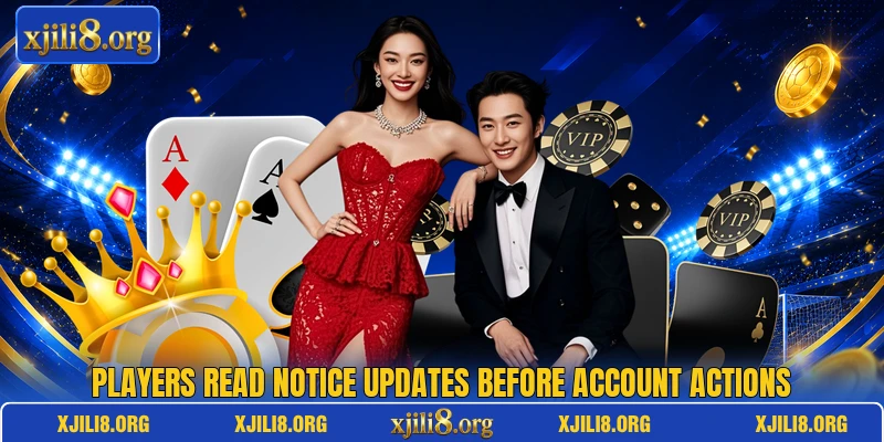 Players read notice updates before account actions