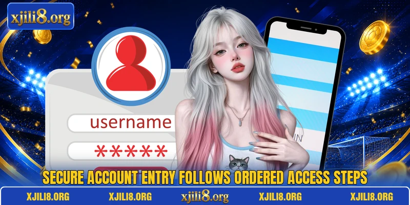 Secure account entry follows ordered access steps