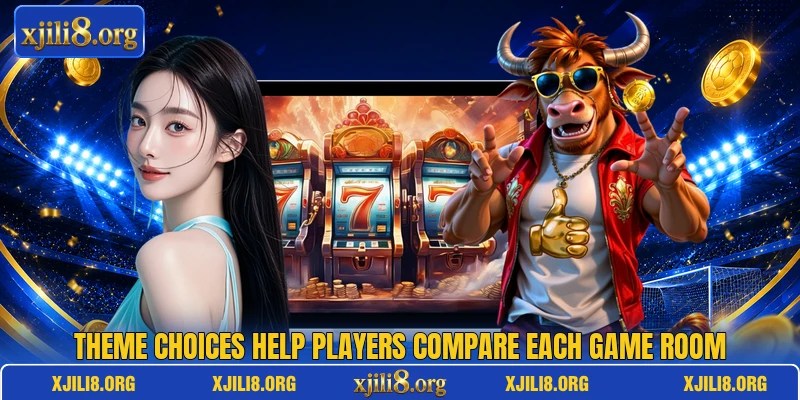 Theme choices help players compare each game room Theme choices help players compare each game room